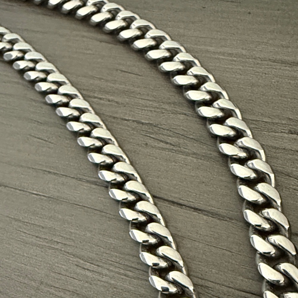 Cuban Link Chain in White Gold - 5mm